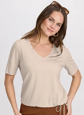 Drawstring Hem T-Shirt