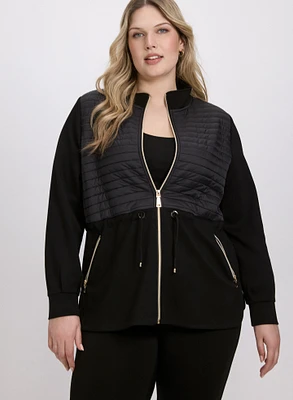 Zip-Up Puffer Front Top