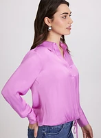 Long Sleeve Satin Blouse