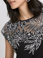 T-shirt à détail en dentelle