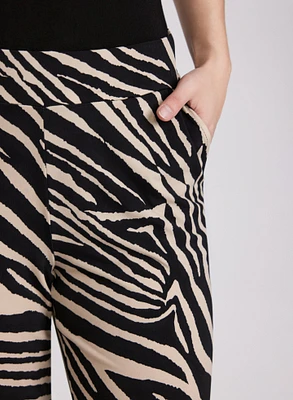 Olivia Zebra Print Wide-Leg Pants