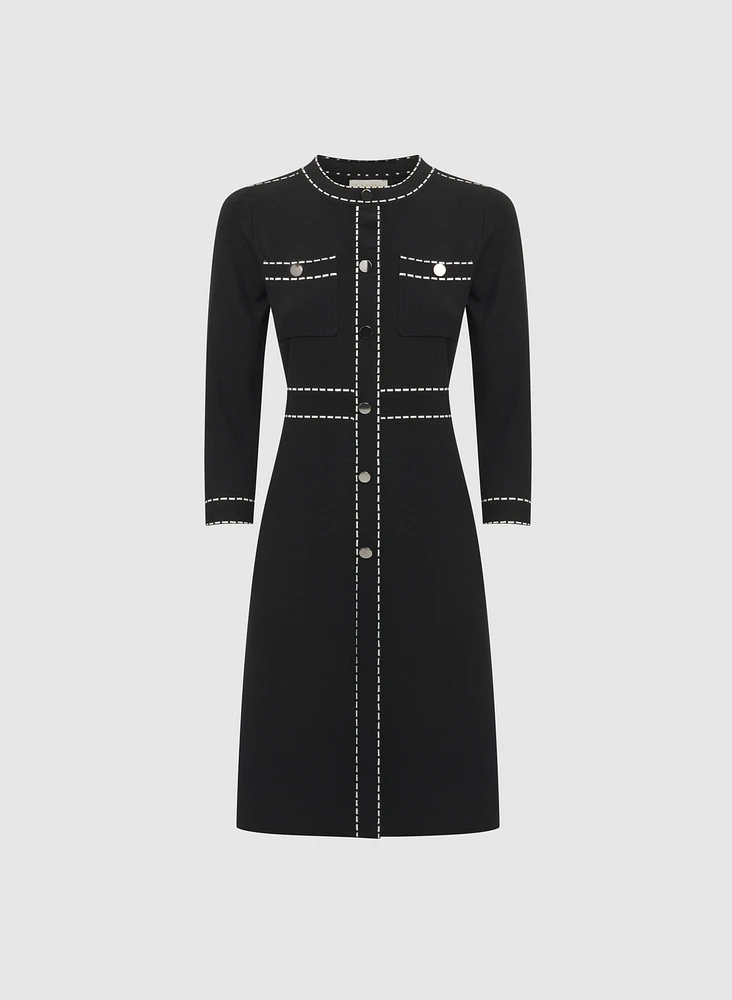 Robe-pull à coutures contrastantes