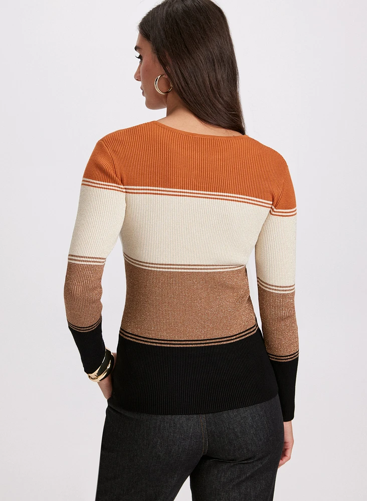 Crew Neck Colour Block Sweater