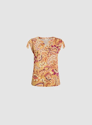 Heathered Paisley Print T-Shirt