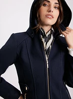 Manteau en mélange de laine à capuchon