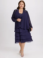 Ensemble à veste et robe en chiffon