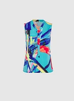 Blouse sans manches à motif abstrait