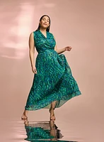 Chiffon Abstract Print Dress