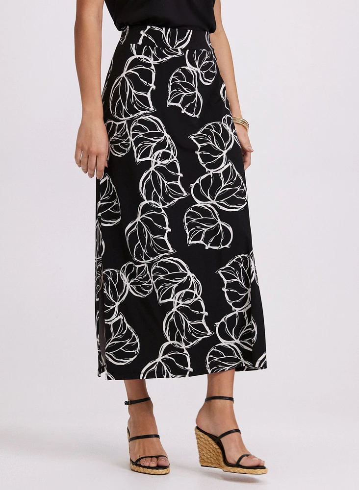 Leaf Print Skirt