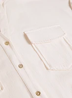 Blouse boutonnée à ourlet nou