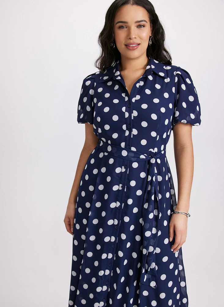 Robe midi à pois