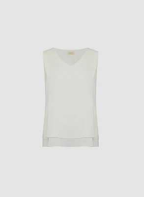 Sleeveless V-Neck Blouse