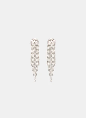 Crystal Half-Moon Cascade Earrings