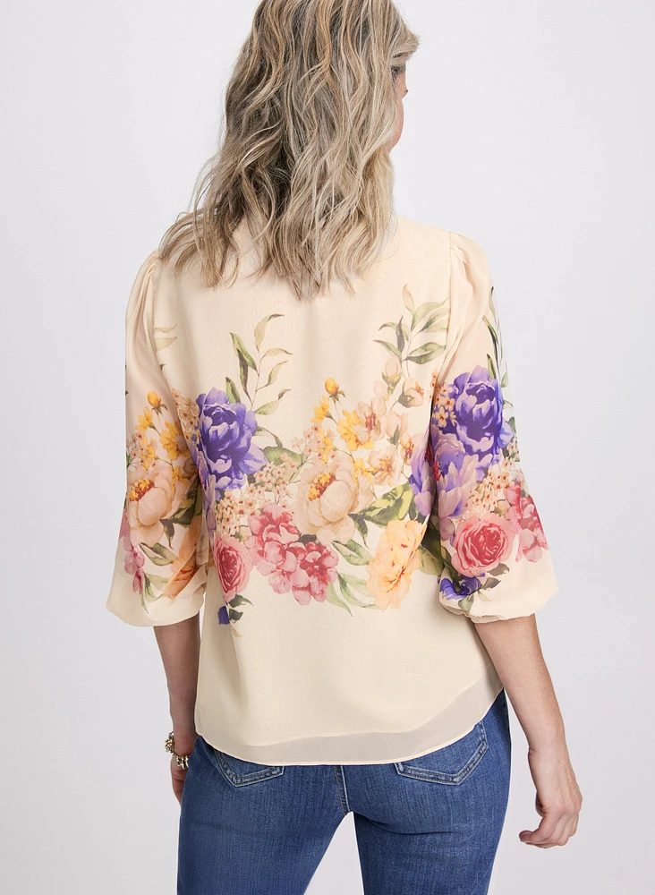 Blouse en chiffon à imprimé floral