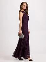 Lace Detail Evening Dress