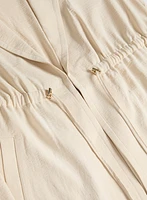 Long Drawstring Waist Jacket