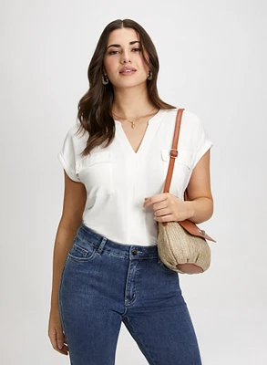 Flap Pocket Detail Top