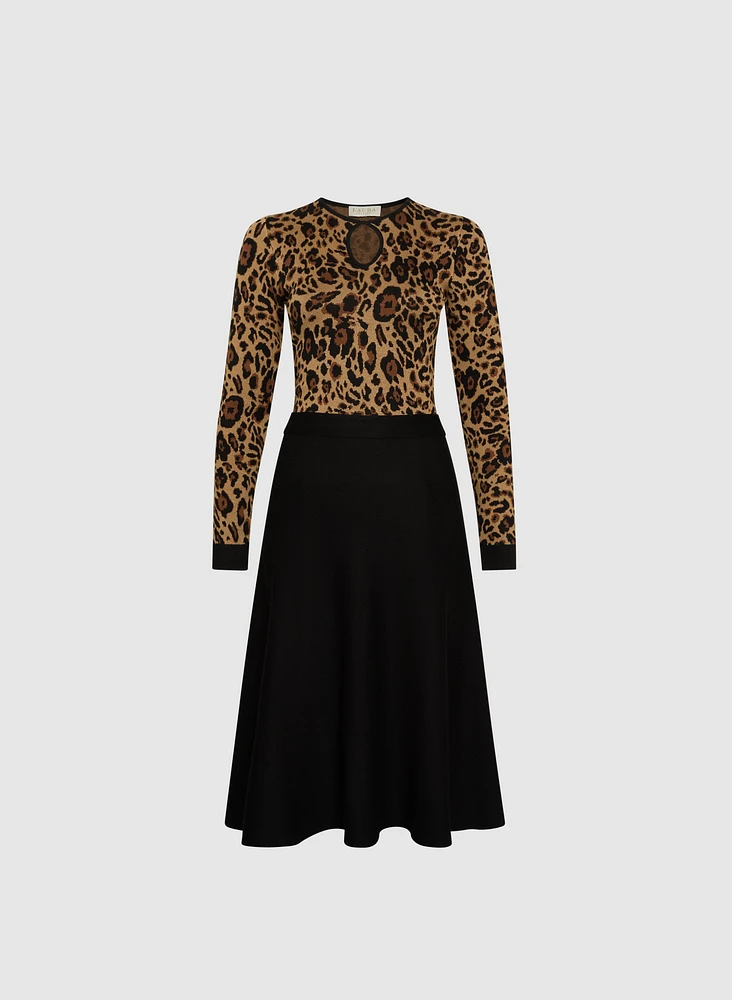 Sash Detail Leopard Print Dress