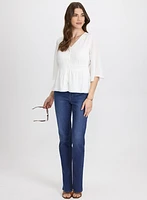Blouse boutonnée à manches évasées
