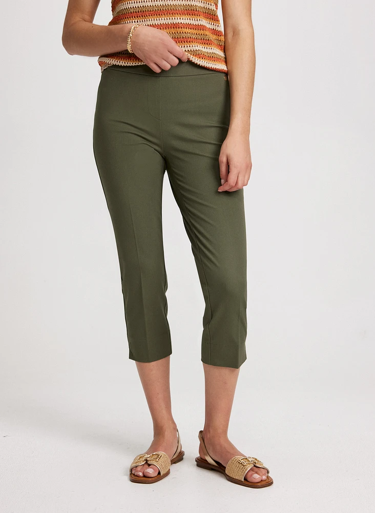 Lateral Slit Pull-On Capris