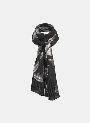 Foulard métallique à motif feuilles