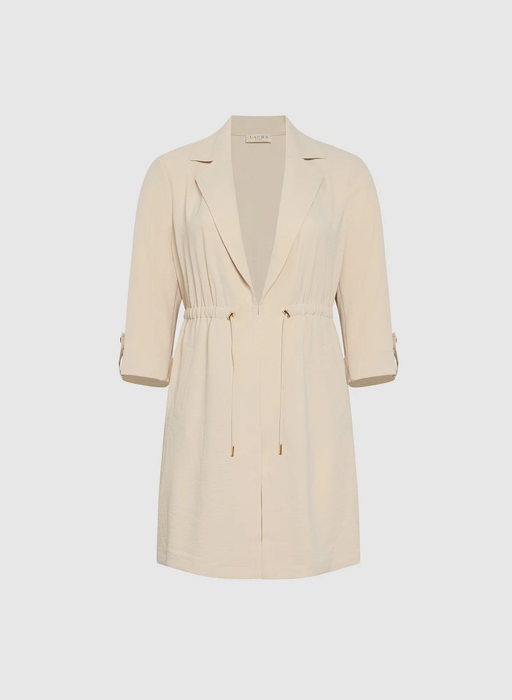 Long Drawstring Waist Jacket