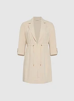 Long Drawstring Waist Jacket