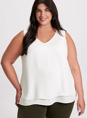 Sleeveless V-Neck Blouse