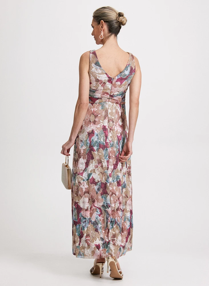 Robe plissée à motif floral