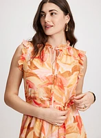 Abstract Pattern Chiffon Dress