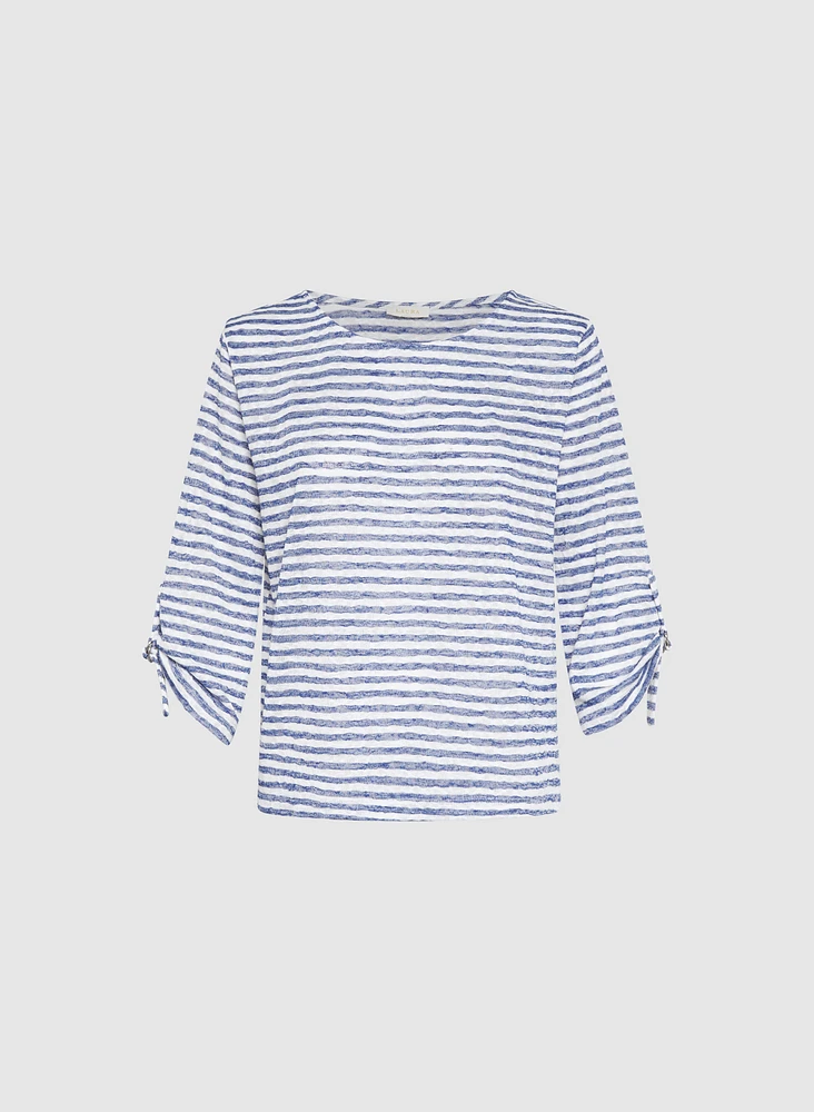 Stripe 3/4 Sleeve Top