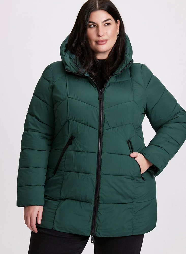 Manteau bouffant en matières recyclées