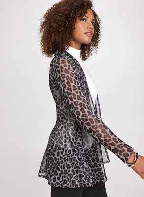 Cheetah Print Mesh Layering Top