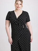 Joseph Ribkoff - Wrap-Over Polka Dot Jumpsuit