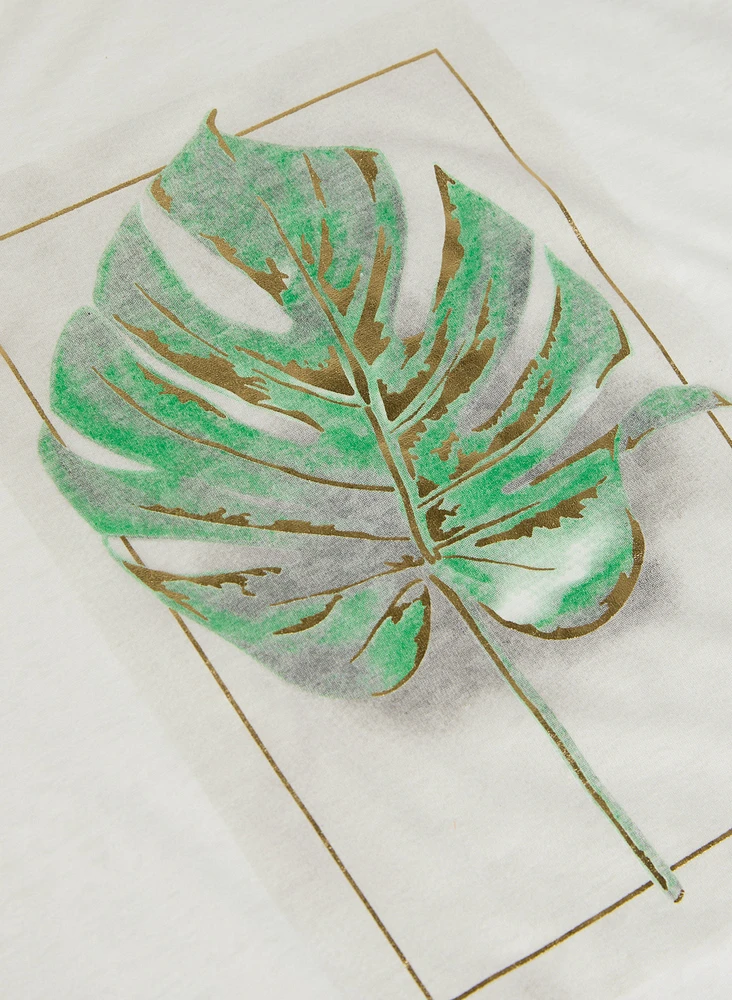 T-shirt à feuille de palmier