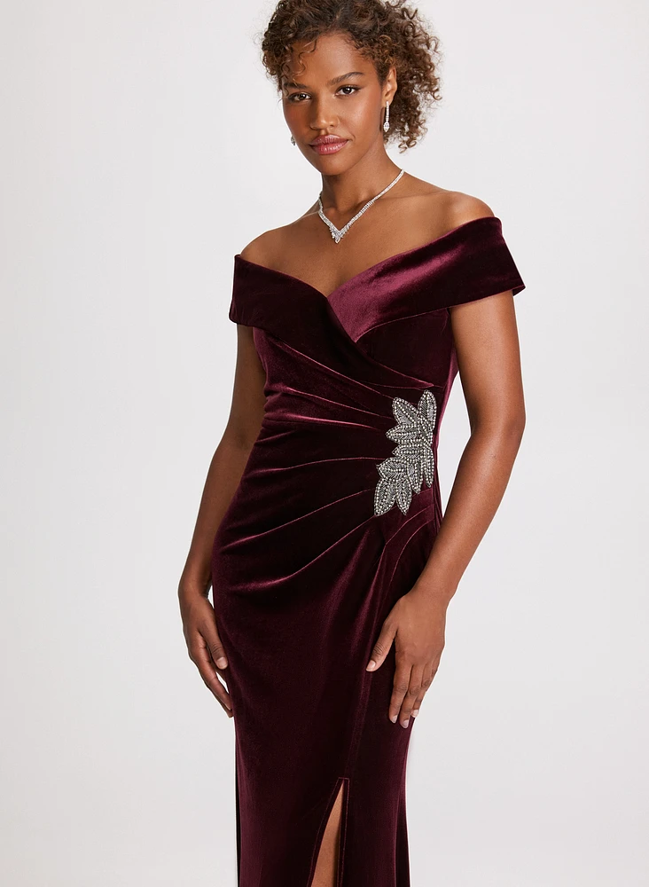 Sweetheart Neck Velvet Dress