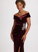 Sweetheart Neck Velvet Dress