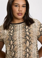 Snake Print Cap Sleeve Top