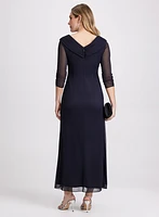 Cowl Neck Evening Dress