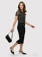 Mesh Polka Dot Top & Pull-On Essential Capris