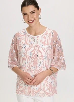 Haut floral à effet transparent