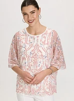 Haut floral à effet transparent