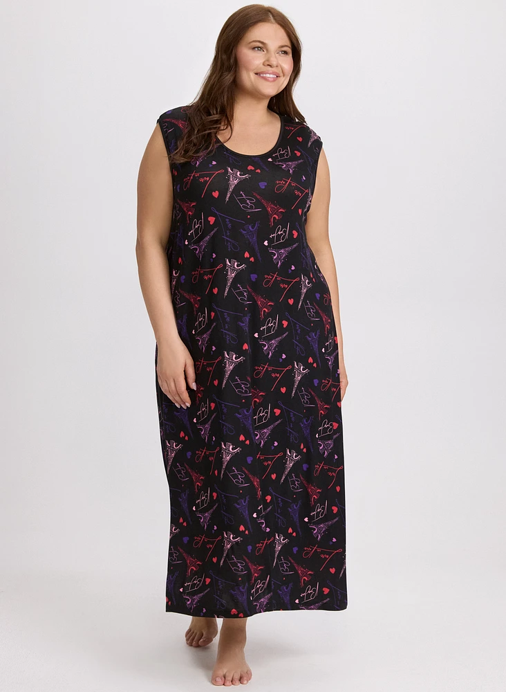 Robe de nuit à motif Paris