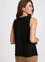 Sleeveless Ruffle Front Top