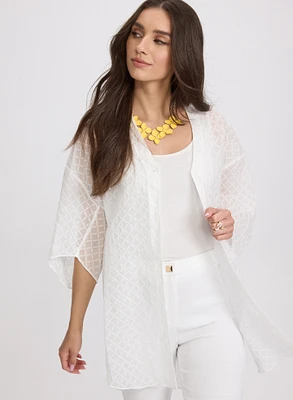 Blouse en coton à motif carreauté
