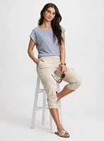 Striped Top & Drawstring Cargo Pants