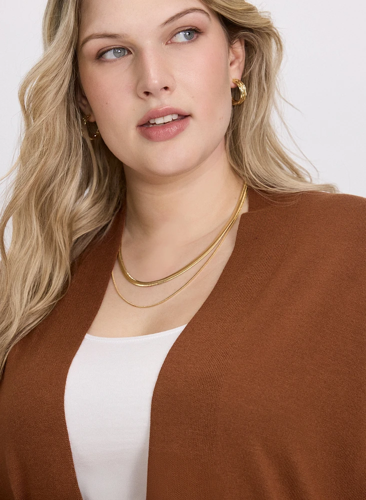 Short Open Front Cardigan