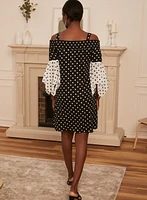 Polka Dot Off-The-Shoulder Dress