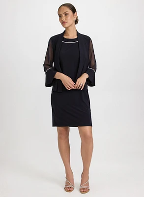 Ensemble à robe et veste pierres