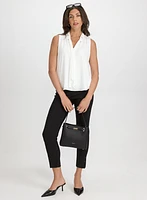 Blouse sans manches en crêpe